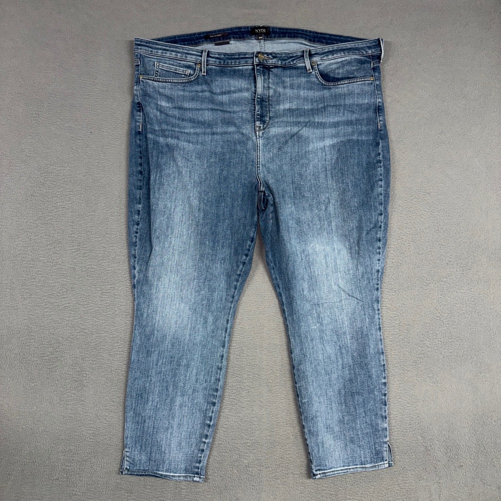 NYDJ Jeans Womens 26W Blue Ami Skinny Lift Tuck Ankle Stretch Distressed Denim